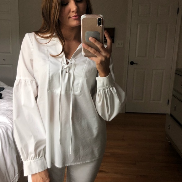 eva mendes for New York & Company Tops - EVA Mendes lace up dress shirt